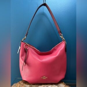 Coach Skylar Hobo Poppy Pink Pebble Leather, Shoulder Bag 91154